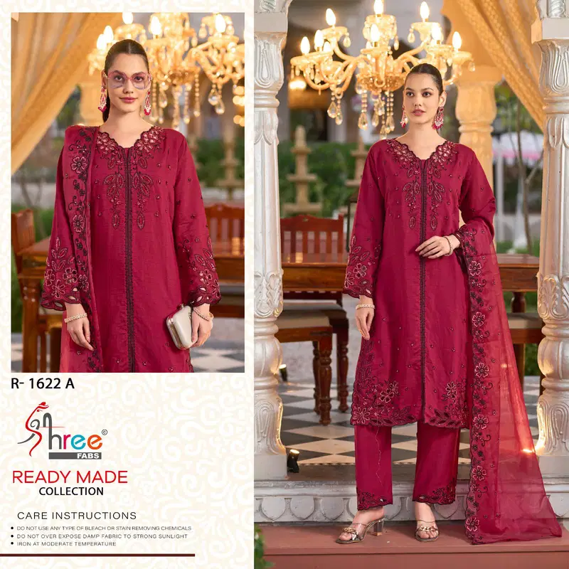 R 1622 By Shree Fabs Roman Silk Readymade Suits Wholesale Shop In Surat